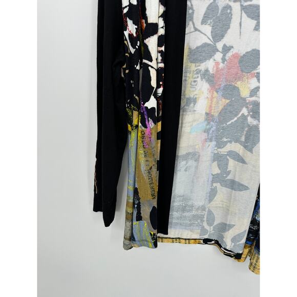 Simply Art by Dolcezza Cardigan Women XL Open Front Unique Artsy Lightweight - Picture 3 of 8